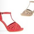 Sandales femme coloris framboise et taupe