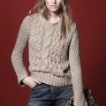 Pull laine torsadée beige collection mode femme Zara automne hiver 2010 2011