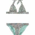 Bikini avec attaches à nouer, imprimé bleu turquoise H&M collection Printemps-Été 2012 