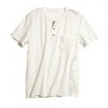 T-Shirt à manches courtes blanc cassé en coton organique H&M Homme Conscious Collection Printemps-Eté 2011