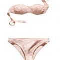 Bikini bandeau romantique H&M collection été 2011 imprimé flamant rose