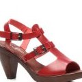 Sandales bridées Laureana en cuir rouge coquelicot Tendance Printemps été 2011