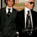 Baptiste Giabiconi avec Karl Lagerfeld