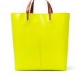 Cabas jaune fluo color block poignées cuir Zara collection été 2011