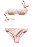 Bikini bandeau romantique H&M collection été 2011 imprimé flamant rose