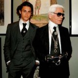 Baptiste Giabiconi avec Karl Lagerfeld
