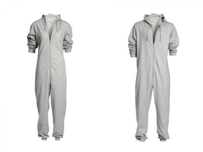 Combinaison grise à capuche effet manches retroussées printemps-été H&M collection Fashion against AIDS 2011 femme homme