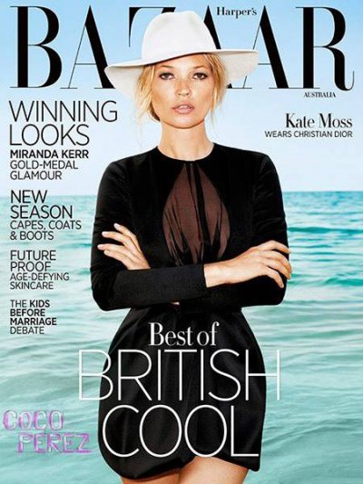 Kate Moss, très glamour en couverture d'Harper's Bazaar