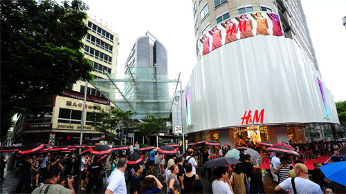 L’ouverture de la boutique H&M à Singapour