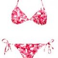 Bikini floral rose et blanc Eres et Longchamp, collection printemps-été 2011