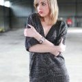 Robe-pull gris en laine