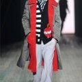 Double coat gris et rouge homme Yohji Yamamoto collection automne hiver 2010-2011