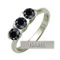 Bague trilogie en diamant noir chez Isabel.com
