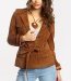Veste saharienne en cuir marron Etam Collection Automne hiver 2012