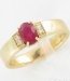 Bague en or rubis ovale avec 4 diamants en vente chez gemme-les-bijoux.com