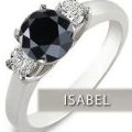 Bague de fiançailles avec un diamant noir chez Isabel.com