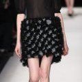 Top mousseline transparent a manches gigot jupe noire 3D Yves Saint Laurent hiver 2011 mode femme