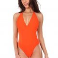 Pain de Sucre collection printemps été 2011 maillot de bain une pièce orange flashy decolleté