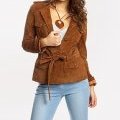 Veste saharienne en cuir marron Etam Collection Automne hiver 2012