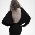 Robe noire courte stretch dos nu création Anthony Vaccarello pour La redoute collection printemps été 2011