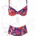 Ensemble maillot de bain Aubade imprimé fleuri culotte haute galbante ligne Retro Beach Printemps-Été 2012