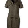 Robe kaki style cargo en coton boutonnée et ceinturée Mexx collection femme été 2011