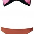 H&M été 2011 bikini color block bandeau avec zip orange rose noir culotte orange