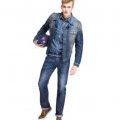 Veste en denim délavée et blue jean Serge Blanco collection automne hiver 2010 2011 homme