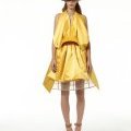 Robe jaune en satin PAULE KA été 2010