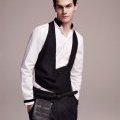 Chemise noire et blanche pantalon ample H&M homme collection automne hiver 2010 2011