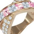 Bague croisée en plaqué or rose