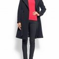 Manteau oversize noir fermeture à un bouton Mango Tendance hiver 2011/2012