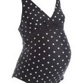 Maillot de bain de grossesse motif à pois sur fond noir Kiabi ligne Like all women collection printemps-été 2011