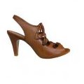 Ghillies ouvertes marrons en cuir avec lacets André été 2011 femme