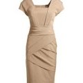 Robe Shola par Reiss collection printemps ete 2011 couleur camel et col carre robe courte portee par Kate Middleton