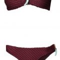 Collection été H&M maillot de bain bandeau bordeaux avec grigri bleu