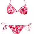 Bikini floral rose et blanc Eres et Longchamp, collection printemps-été 2011