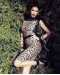 Andriana Lima, féline dans la robe léopard de Blumarine
