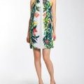 Robe blanche imprimé tropical