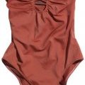 H&M maillot de bain bandeau une pièce orangé à perles collection 2011 été