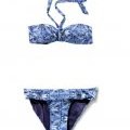 H&M collection WaterAid 2011 maillot de bain bandeau bleu à imprimé graphique femme