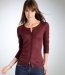 Cardigan bi matière soie et coton rouge bordeaux La Redoute Collection automne hiver 2011/2012