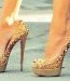 Stilettos dorés avec plateforme, talons de 12 cm