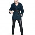 Manteau en laine croisée et pantalon slim en cuir collection femme Sandro automne hiver 2010 2011