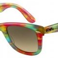 Tendance de mode color block Wayfarer Original Ray Ban multicolore et verres gris degradés lunettes de soleil