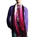 Cardigan violet et écharpe xxl H&M homme été 2010