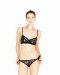 Soutien gorge à armatures et culotte taille basse en dentelle imprimée noire Princesse tam.tam Collection Printemps-Été 2012