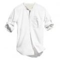 Chemise blanche sans col en coton biologique Printemps-Eté 2011 H&M Homme Conscious Collection