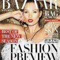 Kate Moss en couverture de Harper’s Bazaar 