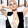 Miley Cyrus, sans soutien-gorge en couverture de Elle